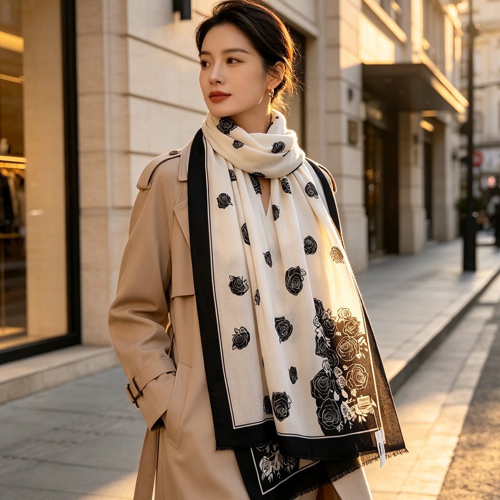 2026新款丝棉质中国风围巾女夏季百搭高级感空调披肩两用外搭妈妈