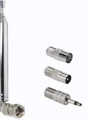 FM Radio Antenna, Ancable Indoor F 头 转3.5mm TV头 拉杆76CM