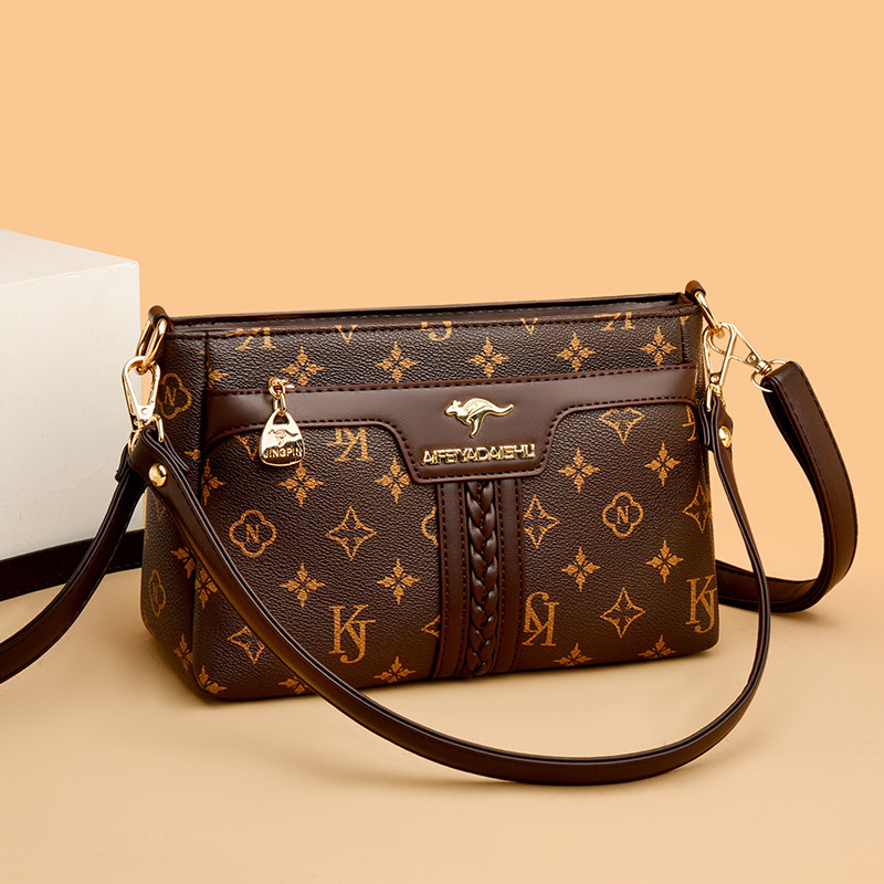 品牌专柜真皮小包包百搭斜挎包女2025新款中年妈妈包印花单肩包潮,箱包皮具/热销女包/男包,通用款女包,淘宝优惠券,粉丝福利购,淘宝优惠卷