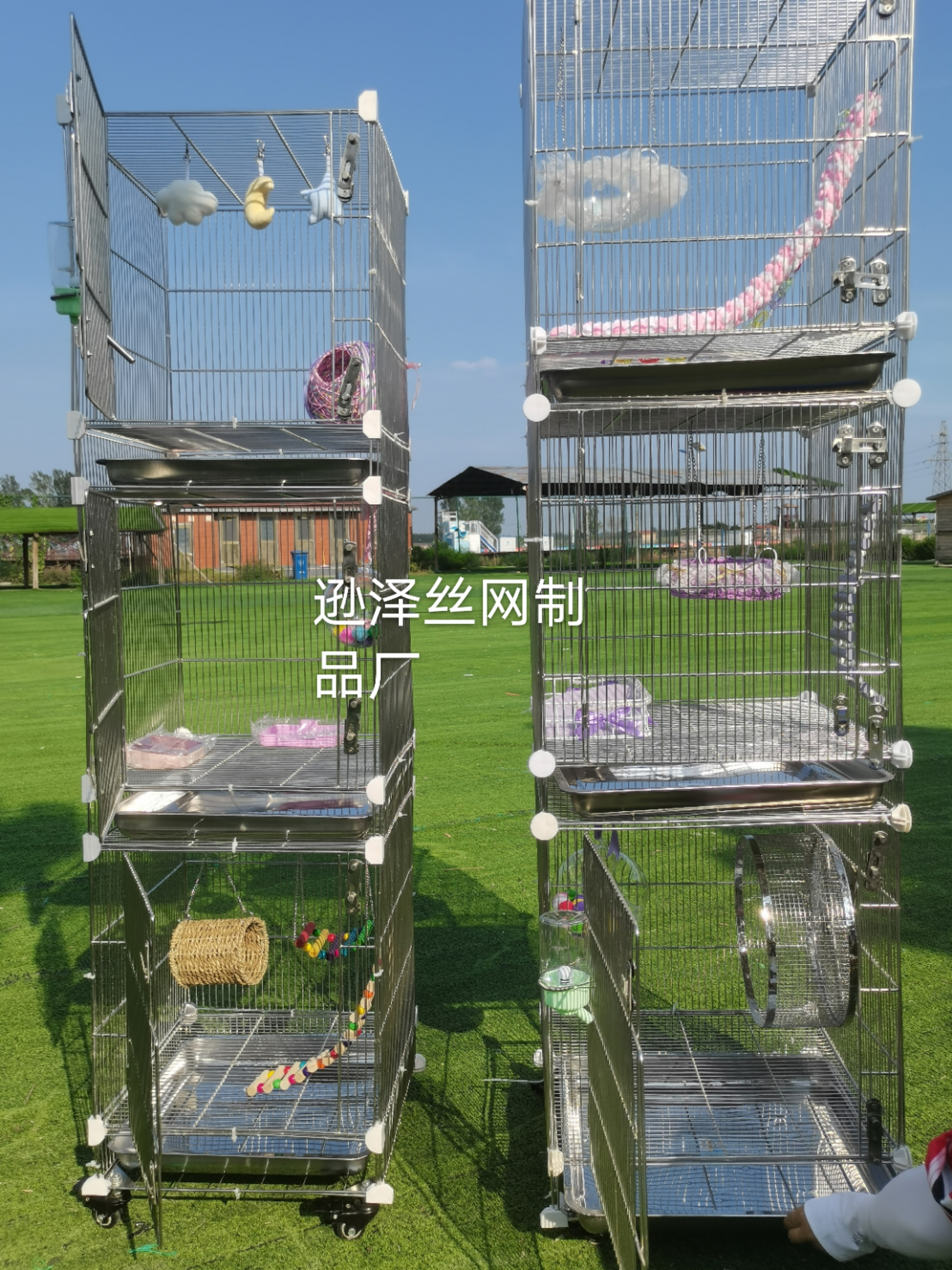 逊泽304不锈钢魔片笼宠物笼蜜袋鼯松鼠龙猫加密组装40/46带轮子