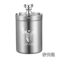 Creative, personalized, light luxury stainless steel ashtray, anti-smoke smell, car trend, home, living room, anti-fly ash, high-end with lid thumbnail 4