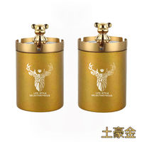 Creative, personalized, light luxury stainless steel ashtray, anti-smoke smell, car trend, home, living room, anti-fly ash, high-end with lid thumbnail 7