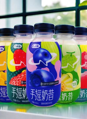 米奇手摇奶昔多种水果口味发酵型乳味饮品发酵牛奶+果肉果粒420ml