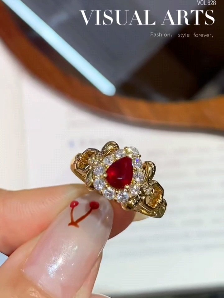 天然无烧鸽血红红宝石戒指56分 金重3.37g 浪漫优雅 颜色艳丽,珠宝/钻石/翡翠,手饰,淘宝优惠券,粉丝福利购,淘宝优惠卷