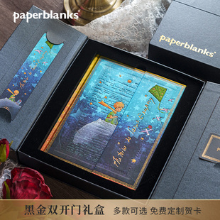 paperblanks佩兰克笔记本礼盒手账本手帐大号本子书签送女生生日礼物高颜值黑金双开门梵高鸢尾花小王子周边