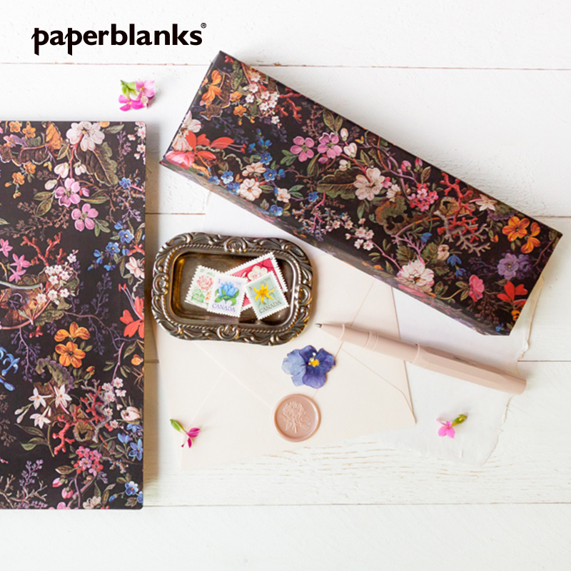 paperblanks佩兰克文具盒笔盒小盒子铅笔盒威廉基尔本花之绽放小清新收纳盒大小女学生高档复古创意文具