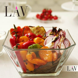 进口冰沙水果糖果盘果兜大小号现代创意简约客厅沙拉玻璃碗