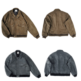 SONOFL复古水洗做旧A2夹克泥染宽松外套军事风棉服VISVIM RRL