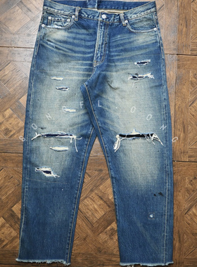 SONOFLOONG复古vintage水洗赤耳单宁破坏牛仔裤JOURNEYMAN PANTS