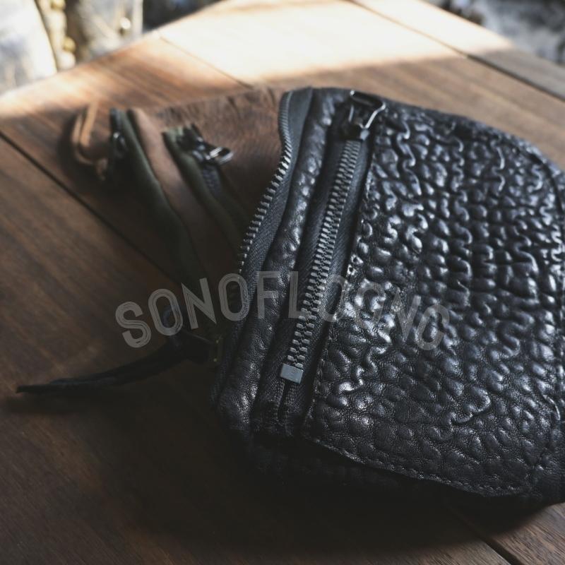 SONOFLOONG鹿牛皮RIRI拉链零钱包