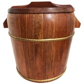 手工艺 米桶家用面桶复古传统中式 30斤 15Kg红木米桶缅甸花梨木装