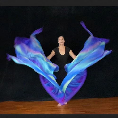 新款火焰旗崇拜旗教会赞美旗舞台道具踢踏舞敬拜旗龙旗渐变天丝旗