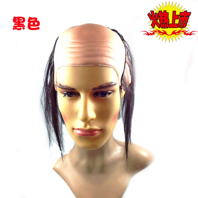 火云邪神同款假发影片头号大反派人物头套黑色秃头老爷爷表演道具