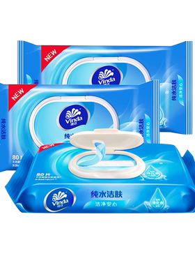 维达湿巾80抽12大包装整箱家用