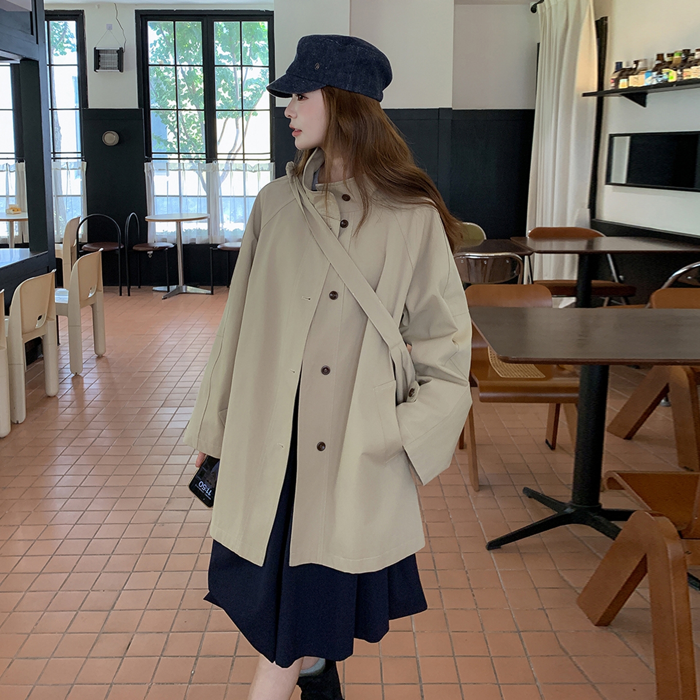 【新款】秋装韩系气质宽松风衣外套253A-2521-P189-K279，女装风衣，浙宝253A