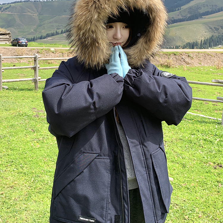 现货宽松款派克毛领羽绒服253A-Y805-P265-K365，女装羽绒服，浙宝253A