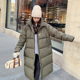 新款2024冬季女新胸针百搭羽绒服中长款外套253A-P260-K358，女装羽绒服，浙宝253A