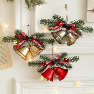 新款 饰品圣诞树铃铛蝴蝶结异形挂饰门挂现货 圣诞节氛围布置装