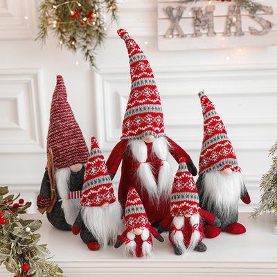 鲁道夫公仔圣诞摆件侏儒无脸娃娃