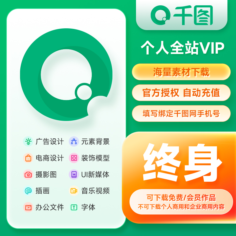 千图网vip会员素材下载个人超级svip终身办公背景Ⅴip视频1天模板