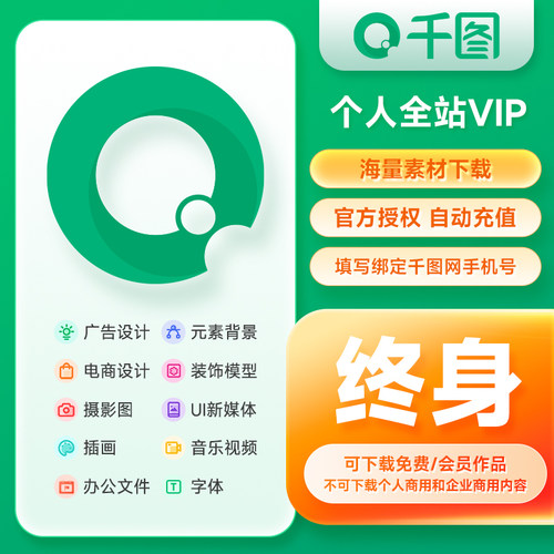 千图网vip会员素材下载个人超级svip终身办公背景Ⅴip视频1天模板