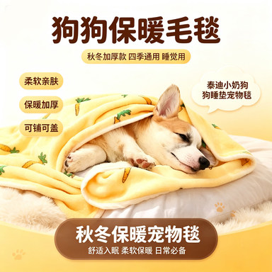 狗狗毛毯保暖泰迪睡觉用被子秋冬加厚款小奶狗睡垫四季通用宠物毯
