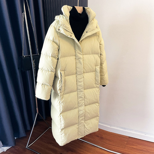 95白鸭绒加厚过膝长款羽绒服女冬季2025新款东北超厚极寒连帽外套