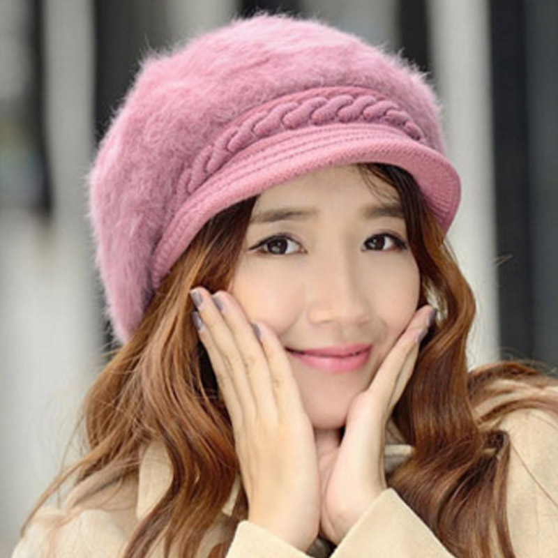 帽子女冬韩版潮毛线帽女冬天新款可爱保暖卷边尖尖护耳针织帽0401