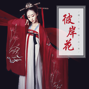 现货魏晋风汉服大袖衫女外披薄纱古风刺绣花日常单件百搭广袖古装