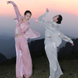 舞瑞祥流光成人现代舞古典舞爵士宽松飘逸衬衫套装男女款演出服装