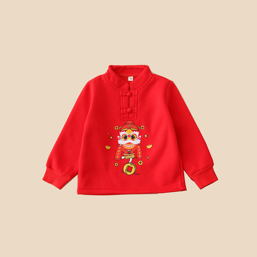 男童秋冬加绒抓周服唐装