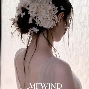 复古绣球花团发簪头饰精致轻奢高级感头花纯欲风新娘氛围感发饰