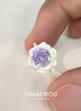 法式刻雕立体玫瑰花仿紫钻戒指