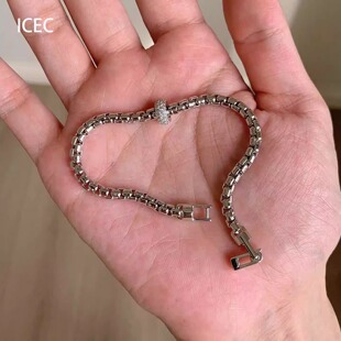 S925纯银重工金属链条手链女款2025新款轻奢小众精致手饰高级手串