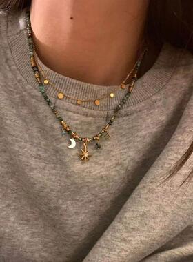 美拉德太阳花叠戴项链