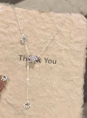 超闪银色小蛮腰项链锁骨颈链