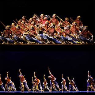 小荷风采朱德的扁担演出服儿童民族风舞蹈服挑军粮红色主题表演服