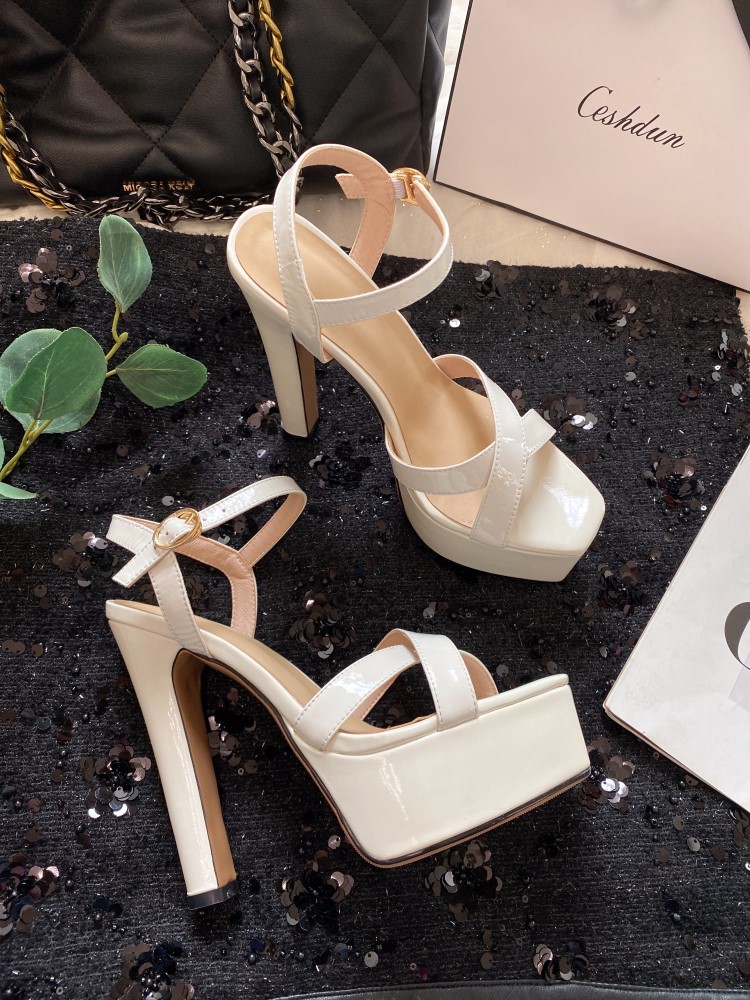 超模款礼仪超高跟防水台凉鞋