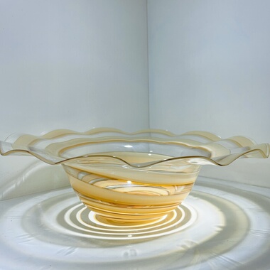 出口孤品中古风轻奢玻璃果盘客厅摆件样板间软装餐桌收纳托盘过年