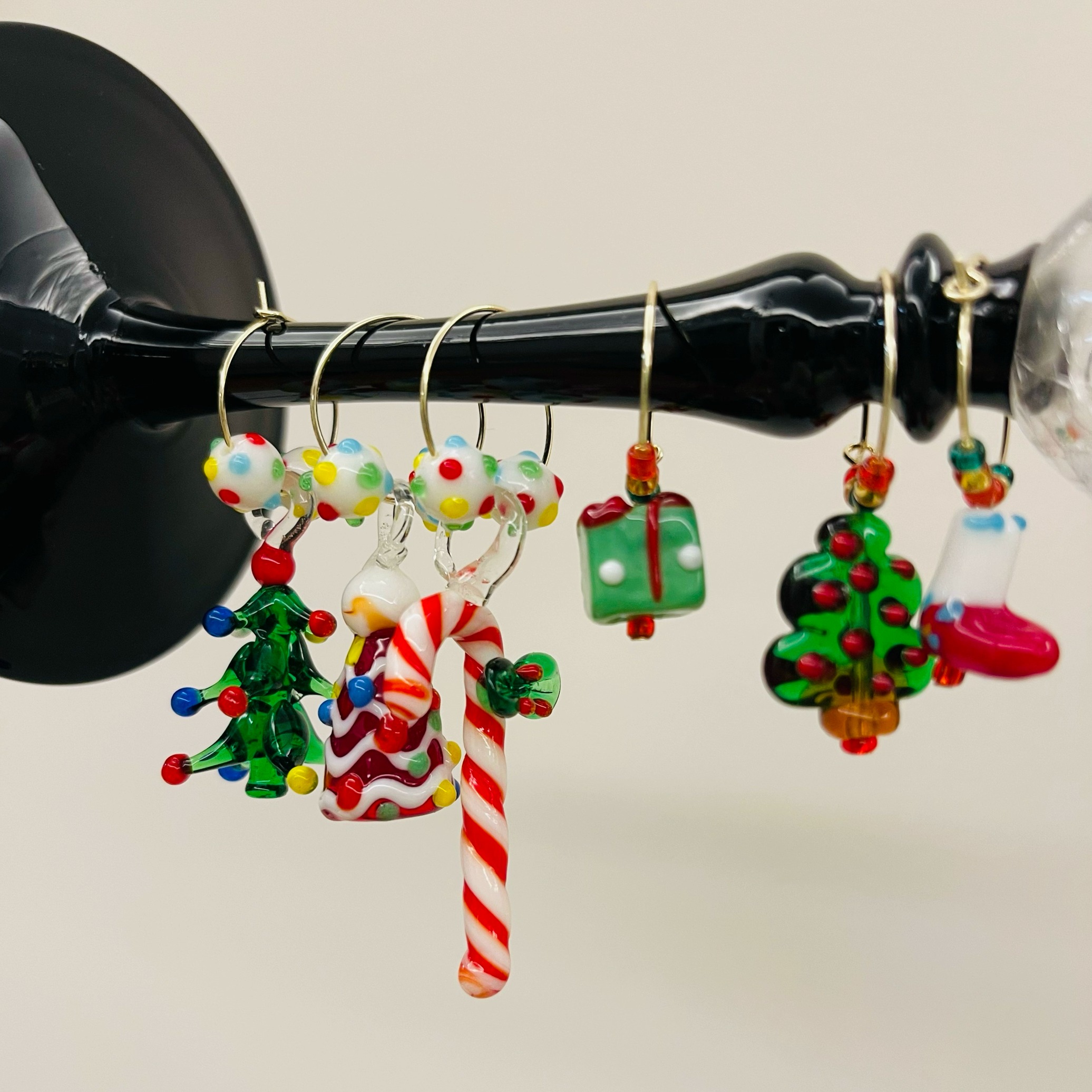 酒杯标记区分圣诞节玻璃挂坠挂件