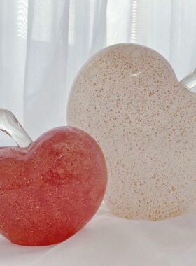 漂亮苹果摆件对装外贸出口手工玻璃水果家居装饰寓意平平安安送人