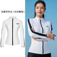 Diving suit, women's zipper top, two-piece quick-drying long-sleeved swimsuit, surfing snorkeling sun-protective suit, jellyfish coat thumbnail 5