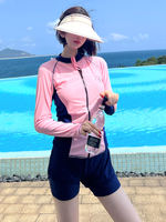 Diving suit, women's zipper top, two-piece quick-drying long-sleeved swimsuit, surfing snorkeling sun-protective suit, jellyfish coat thumbnail 7