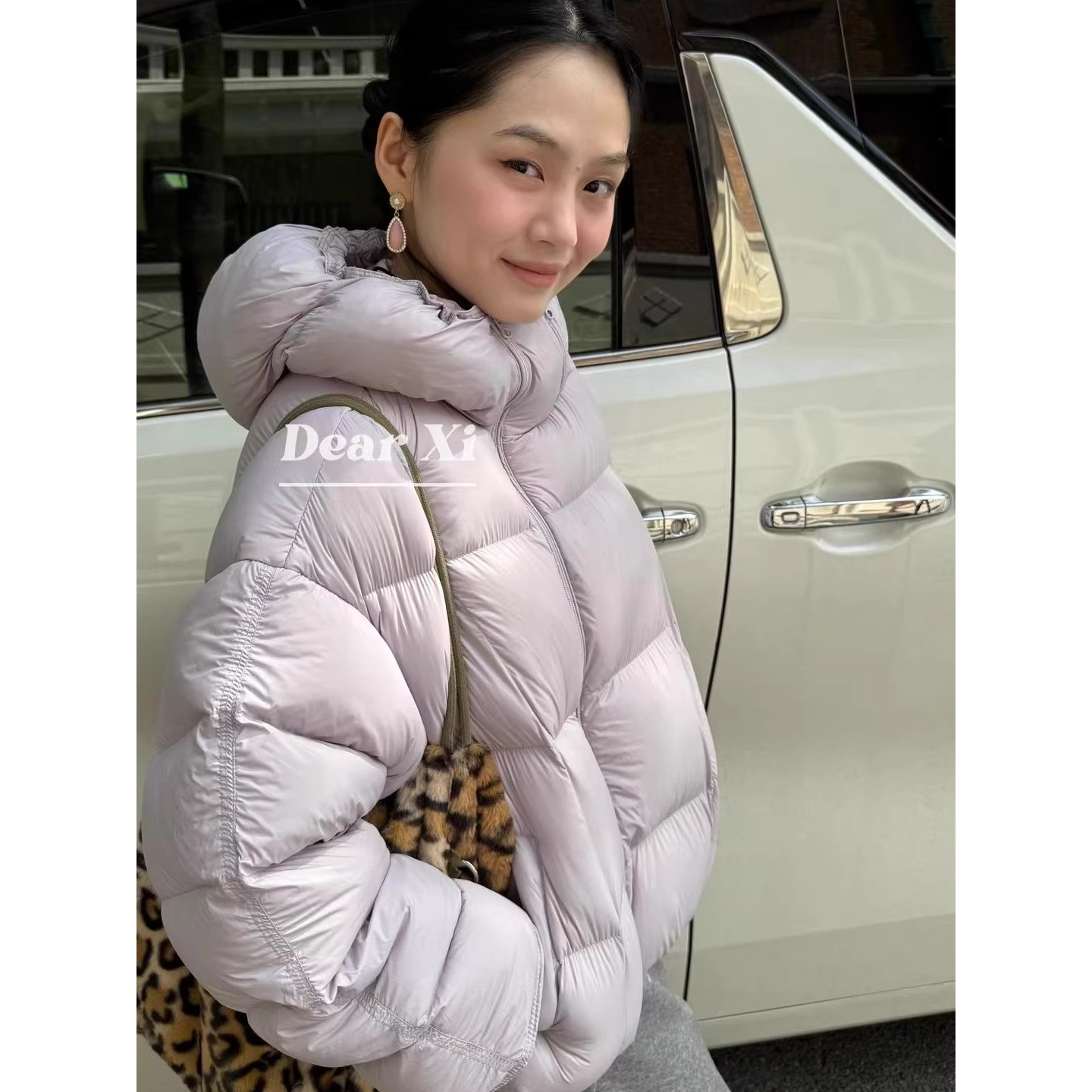 L少女 DEAR.XI 小众又hin百搭！90鸭绒双拉链连帽羽绒服外套2521#