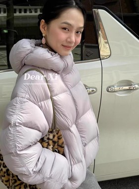 L少女 DEAR.XI 小众又hin百搭！90鸭绒双拉链连帽羽绒服外套2521#