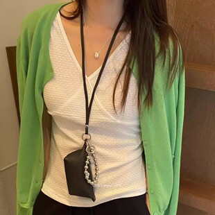 202646 慵懒风V领显瘦外套 L少女 Doubleseven韩系羊毛针织开衫