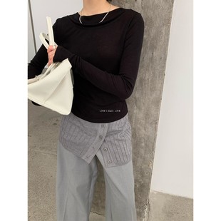 纽扣毛线半身裙 韩系复古氛围感针织屁帘2025新款 L少女 百搭单品