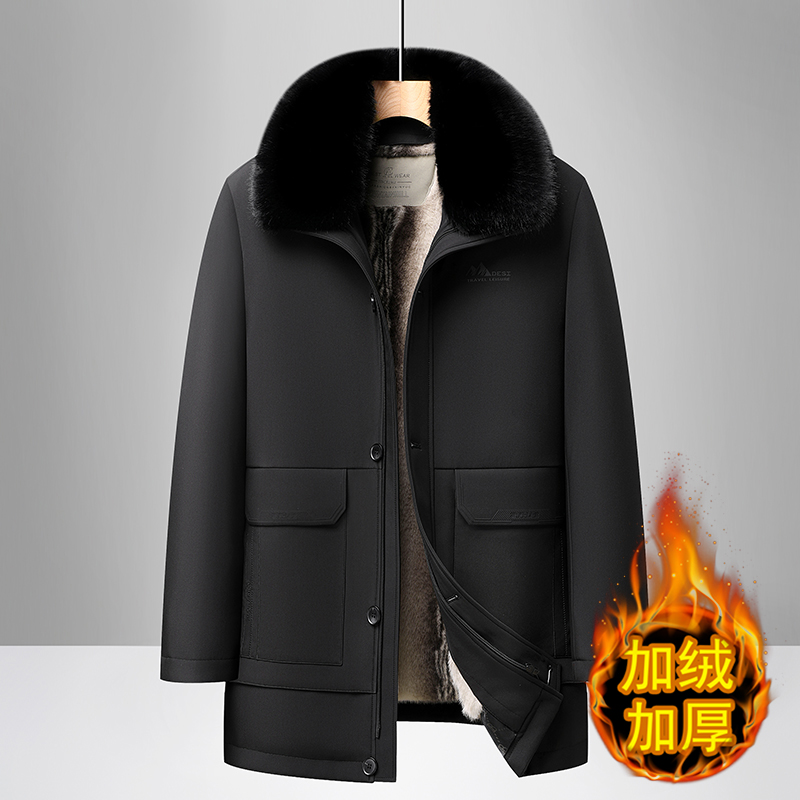 冬季男士加绒加厚棉衣中