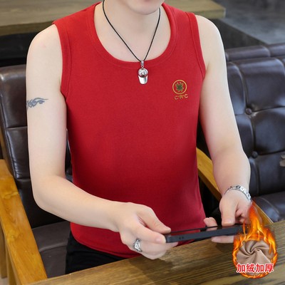 冬天双面德绒保暖背心男