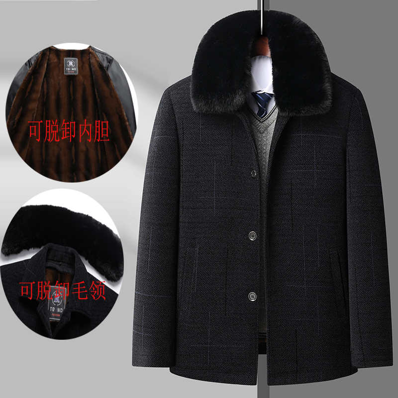 可脱卸内胆男士加绒加厚